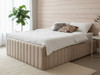 Neutral beige fabric storage bed frame – elegant, sustainable handcrafted bedroom furniture by Hush My Bed.