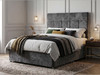 Belmont banded panel headboard in Grey fabric shown with a matching divan bed set