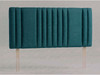 Lennox bed headboard in Teal Atlanta fabric with mixed-width vertical fluted channels and wooden fixing struts