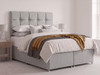Tessera mosaic buttoned headboard in Silver fabric shown with a matching divan bed set