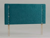 Astor Glamour diamante studded headboard in Teal Atlanta fabric with straight rectangular profile and vertical crystal tufting