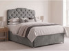 Cascade deep buttoned headboard in Steel Grey Atlanta fabric shown with a matching divan bed set