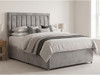 Mirielle fluted headboard in Steel Grey Atlanta fabric shown with a matching divan bed set