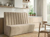 Fully assembled Isabella Fluted Booth Seating, designed for comfort and style, customizable in size and fabric for any space.