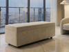 Blanca upholstered ottoman blanket box in cream velvet fabric full front view fully assembled bedroom furniture