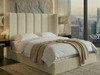 Luxury Adele Bed Frame in Natural White Bouclé Fabric - Sustainable British-Made Upholstered Bed