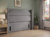 Grey Atlanta soft textured boucle fabric floor-standing wingback headboard by Hush My Bed