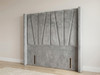 Chelo floor standing headboard in Silver Armour speckle velvet fabric