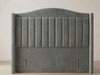 Arna wingback floor standing headboard in charcoal smooth velvet fabric