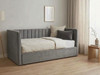 Aera guest daybed sofa upholstered in stylish grey velvet fabric