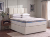 Hampton divan bed set in Ivory fabric with a 1000 pocket sprung memory foam mattress, matching divan base and Lyra Vertical Panel headboard