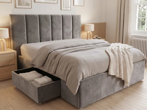 Drawer bed frames with storage