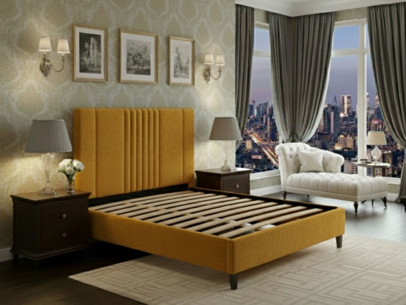 Discover the Lapis Upholstered Bed Frame with elegant accent lines and a customizable headboard height. Available in all UK sizes for your perfect fit.