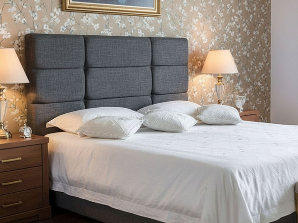 Transform your bedroom with the Trent Bed Headboard from Hush My Bed. Luxurious fabrics and elegant design create the perfect blend of style and comfort.