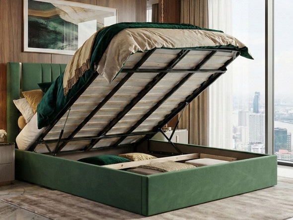 Hush My Bed's Madeline ottoman bed showcases fluted accents and gold or chrome trim, blending elegance with modern style.