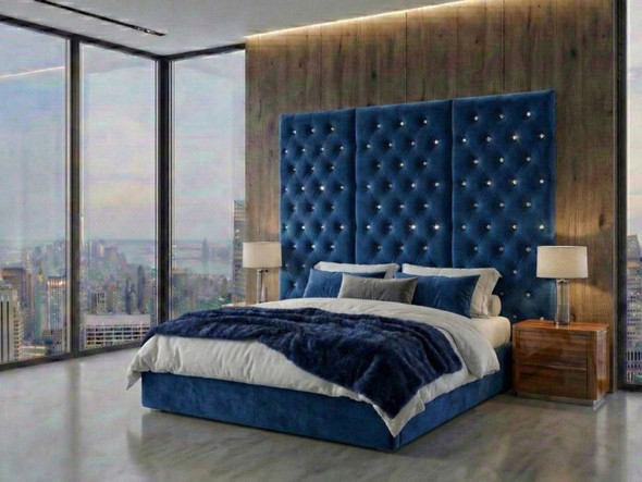 Exquisite diamond tufted wall panels in a luxurious fabric, designed for customizable bedroom aesthetics and easy installation.