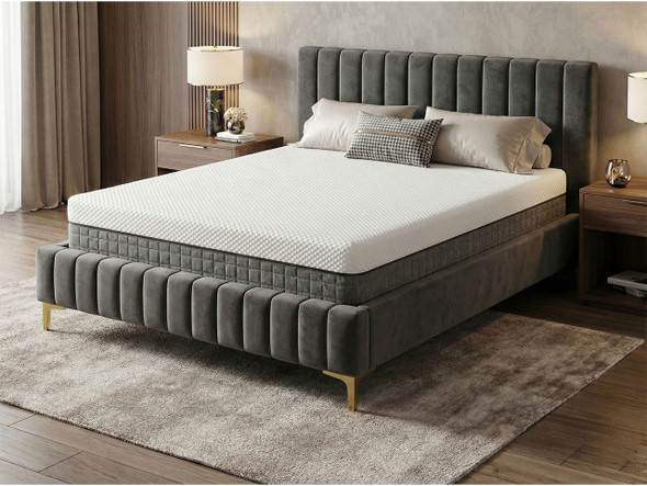 Side view of the Laia 1000 Pocket Sprung Mattress showing its 24cm depth and knitted cover