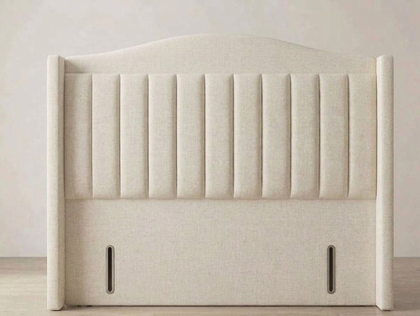 Arna wingback floor standing headboard in off white velvet fabric