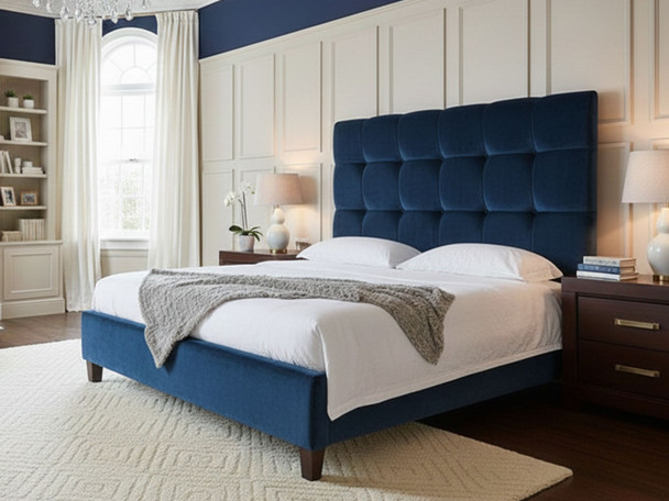 Discover the elegance of our Opal Upholstered Bed Frame, featuring square buttoned accents and a low footboard for a stylish and modern bedroom upgrade.