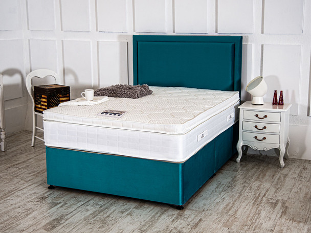 Discover the Orion Full Bed Set featuring a luxurious Pillow Top Memory Foam 3000 Pocket Sprung Mattress, stylish Divan base, and elegant headboard for ultimate comfort.