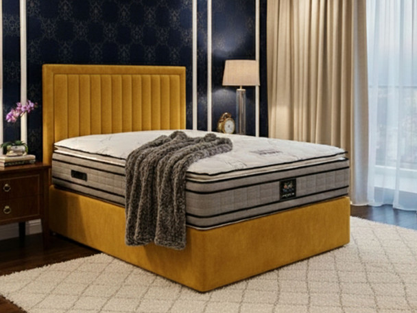 Experience ultimate comfort with the Mirielle Pillow Top Memory Foam Mattress, featuring 3000 pocket springs, a stylish divan base, and a matching headboard.