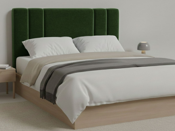 Elevate your sleep space with the Saffron Bed Headboard. Choose from luxurious fabrics and sizes, all crafted in Great Britain for style and comfort.