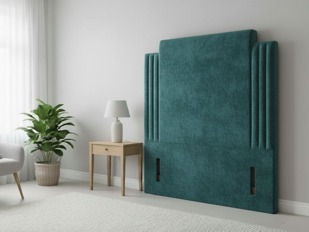 Transform your bedroom with the Vespera Floor Standing Headboard. Handmade in the UK, it combines style, stability, and a range of luxurious fabrics for a perfect fit.