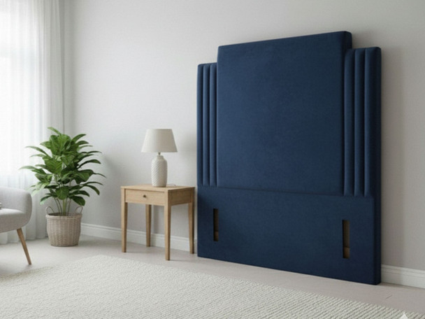 Experience luxury with the Vespera Floor Standing Headboard. Handmade to order, it features a sophisticated design and a variety of fabrics to enhance your bedroom's charm.