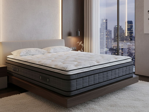 Indulge in luxury with the Mirielle Pillow Top Memory Foam Mattress. Enjoy 3000 pocket springs and a medium-firm feel for a perfect night’s sleep. Order now!