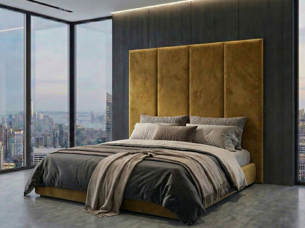 Arabella Wall Mount Panels: 45cm wide x 210cm tall, offering customizable options for a luxurious, tailored bedroom headboard.