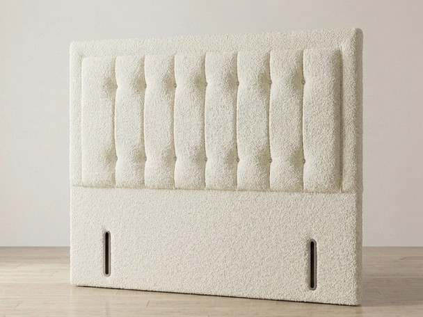 Atlanta Ivory soft teddy fabric floor standing headboard