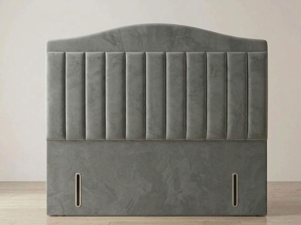 Charcoal Smooth Velvet — Sissel floor standing headboard in charcoal smooth velvet fabric