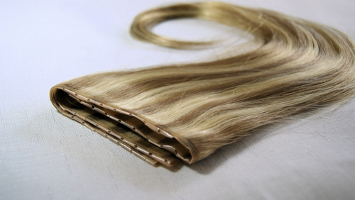 Butterfly Weft Human Hair Extensions 16" - HUMAN HAIR SUPPLIES #18/613 FOILED BLONDE