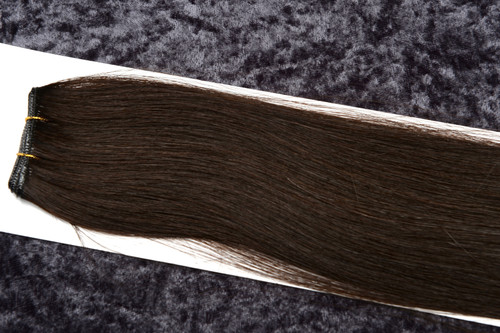 24" Genius Weft Remy Human Hair Extensions #2 Dark Brown