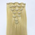 Single Drawn Russian Remy Clip In Hair Extensions 7pcs Set #613 LIGHT BLONDE