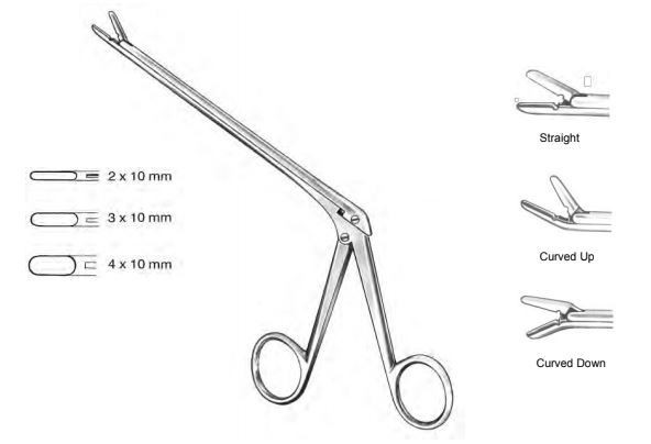 Cushing Pituitary Rongeur, 2 x 10mm cup jaws, Curved-up, (178cm)7 ...