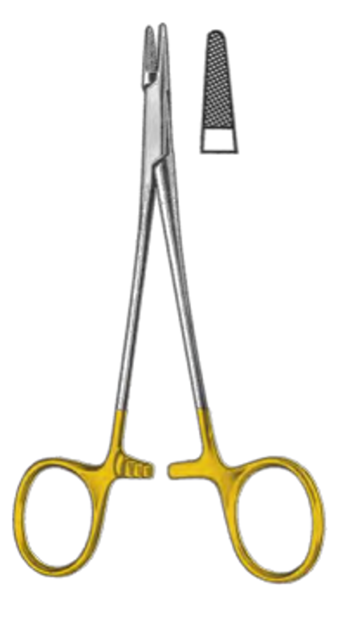 BAUMGARTNER Needle Holder, TC Inlays, (14cm). 5-1/2