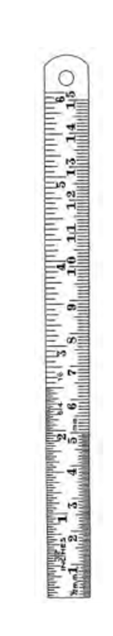 1.9 mm on a ruler