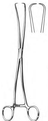 DUPLAY Uterine Tenaculum Forceps, Double Curved, Single Tooth, (27.9cm