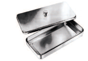 INSTRUMENT TRAY WITH LID, 300X200X50MM,18/10 STAINLESS STEEL + SILICONE MAT