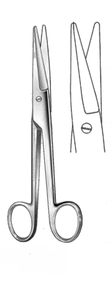 MAYO-NOBLE Dissecting Scissors, Beveled Blades, Straight, Satin, (16.5cm) 6-1/2"