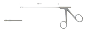 CIRCULAR PUNCH, STRAIGHT, F. SPHENOID A.ETHMOID SINUS, SLENDER MODEL, OVAL HEAD,3.5 MM, WL 160 MM, 120° BACHWARD CUTTING