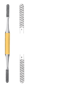 NASAL RASP, DOUBLE-ENDED, TUNGSTENCARBIDE, LENGTH 20CM, SIZE 1 AND 2 =COARSE NASAL RASP, DOUBLE-ENDED, TUNGSTENCARBIDE, LENGTH 20CM, SIZE 1 AND 2 =COARSE