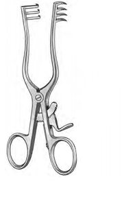 WEITLANER Retractor, 3 x 4 Prongs, Sharp, Satin, (24.1cm) 9-1/2"