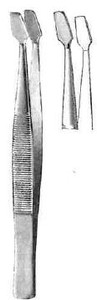 KUEHNE Cover Glass Forceps, Angled Flat Tips, W/Guide Pin, (10.2cm) 4"