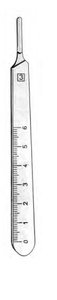 Knife Handle No 3, w/Scale, Fitting Surgical Blades No 10 thru 15