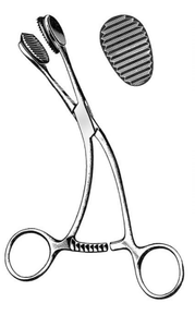 YOUNG Tongue Seizing Forceps, With Soft Rubber jaws6-1/2"