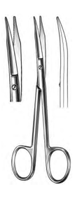 GOLDMAN-FOX Scissors, Curved fine tips, one Serrated blade, (127cm)5"