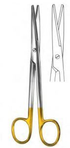 MAYO Dissecting Scissors, Straight, rounded blades, TC-blades, (14cm)5-1/2"