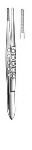 Dressing Forceps, Fenestrated Handle, Lightweight, (14cm)5-1/2" Dressing Forceps, Fenestrated Handle, Lightweight, (14cm)5-1/2"
